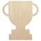 Trophy Award Outline with Star Unfinished Wood Shape Piece Cutout for DIY Craft Projects